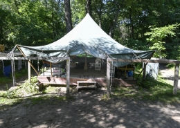 Photo of tent and platform